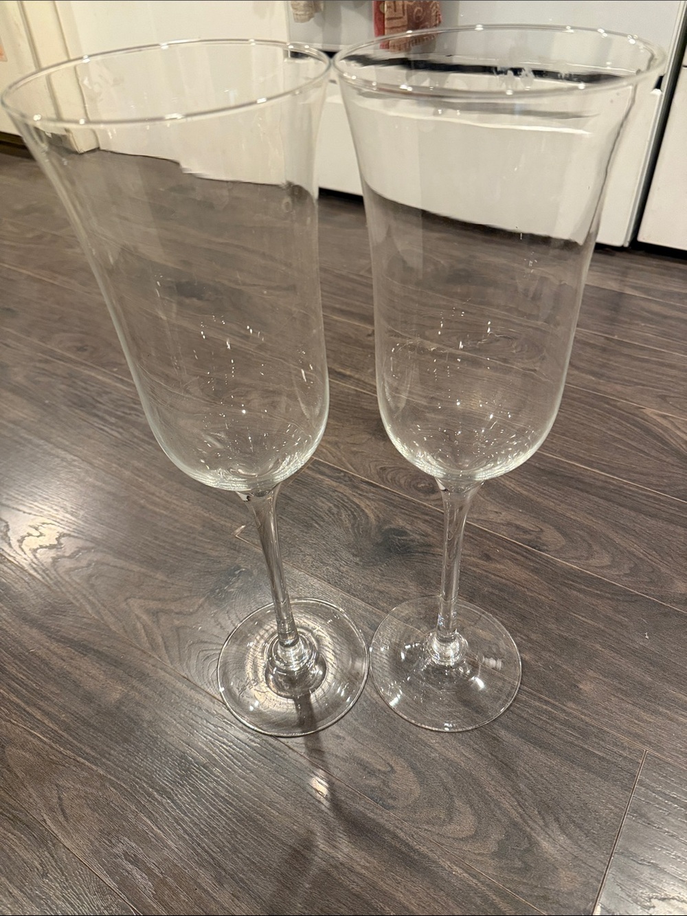 Clear Crystal Champagne Flutes - Set of 2 extra large 22” tall 8:3🎶